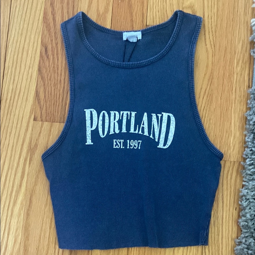 Blue Portland Graphic Tank Top